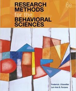 (Original PDF) Research Methods for the Behavioral Sciences 6th Edition