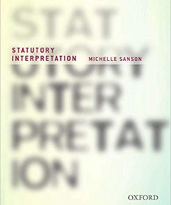 (Original PDF) Statutory Interpretation 1st Edition by Michelle Sanson