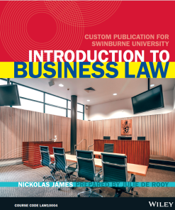(eBook PDF) (AUCM) Introduction to Business Law LAW10004 Custom for Swinburn