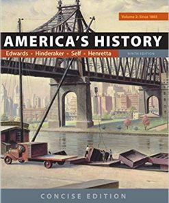 (eBook PDF) America's History: Concise Edition Volume 2 9th Edition