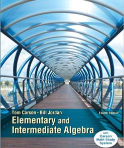 (eBook PDF) Elementary and Intermediate Algebra 4th Edition by Tom Carson