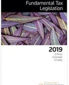 (eBook PDF) Fundamental Tax Legislation 2019 By Pinto