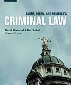 (eBook PDF) Smith, Hogan, & Ormerod's Criminal Law 15th Edition