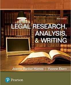 (eBook PDF) Legal Research, Analysis, and Writing 6th Edition