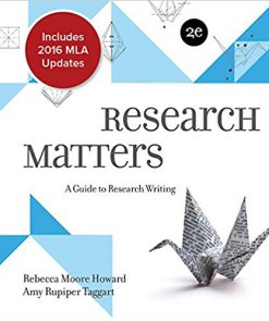 (eBook PDF) Research Matters MLA 2016 Update 2nd Edition