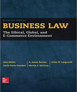 (eBook PDF) Business Law 16th Edition by A. James Barnes
