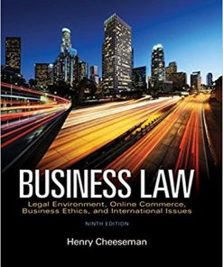 (eBook PDF) Business Law 9th Edition by Henry R. Cheeseman