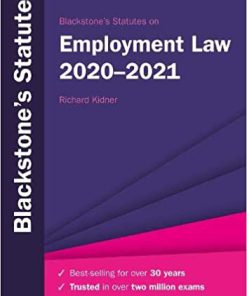(eBook PDF) Blackstone's Statutes on Employment Law 2020-2021 (Blackstone's Statute Series) 30th Edition