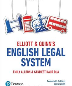 (eBook PDF) Elliott & Quinn's English Legal System 20th Edition