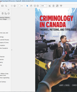 (eBook PDF) Criminology in Canada Theories, Patterns, and Typologies 6th Edition