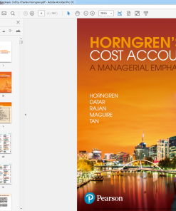 (Original PDF) Horngren s Cost Accounting A Managerial Emphasis 3rd