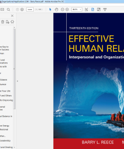 (eBook PDF) Effective Human Relations Interpersonal And Organizational Applications 13th
