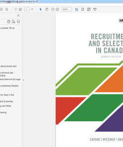 (eBook PDF) Recruitment and Selection in Canada 7th by CATANO WIESNER