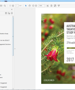 (eBook PDF) Australian Taxation Study Manual 2017 Questions and Suggested Solutions