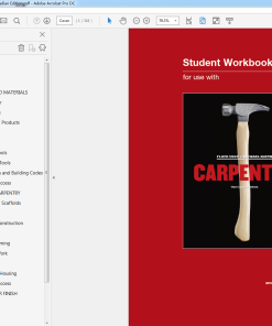 (Original PDF) Student Workbook for Carpentry, Third Canadian Edition