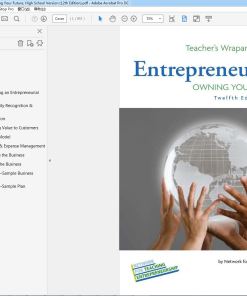 (Original PDF) Teacher Edition for Entrepreneurship Owning Your Future, High School Version (12th Edition)