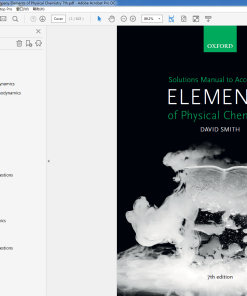 (Original PDF) US Solutions Manual to accompany Elements of Physical Chemistry 7th