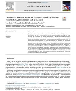 A systematic literature review of blockchain-based applications_ Current status, classification and open issues - eBook PDF
