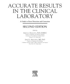 Accurate Results in the Clinical Laboratory-A Guide to Error Detection and Correction - eBook PDF