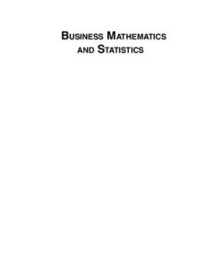 Business Mathematics and Statistics 1st Edition - eBook PDF
