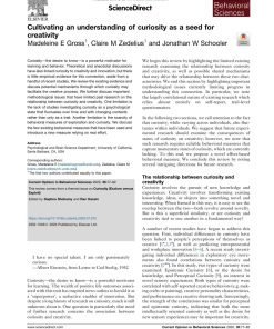 Cultivating an understanding of curiosity as a seed for creativity - eBook PDF