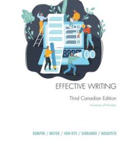 Custom eBook: Effective Writing for University of Windsor, Third Edition Kemper/Meyer/Van Rys/Holditch - eBook PDF