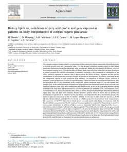 Dietary lipids as modulators of fatty acid profile and gene expression patterns on body compartments of Octopus vulgaris paralarvae - eBook PDF