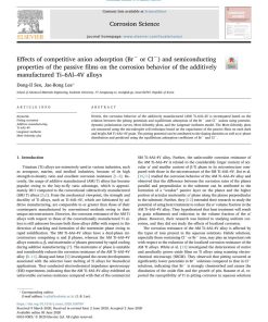 Effects of competitive anion adsorption (Br− or Cl−) and semiconducting properties of the passive films on the corrosion behavior of the additively manufactured Ti–6Al–4V alloys - eBook PDF