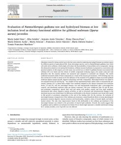 Evaluation of Nannochloropsis gaditana raw and hydrolysed biomass at low inclusion level as dietary functional additive for gilthead seabream ( Sparus aurata ) juveniles - eBook PDF