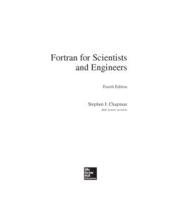 Fortran for Scientists and Engineers 4th Edition Stephen J. Chapman - eBook PDF