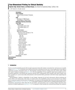 Four-Dimensional Printing for Clinical Dentistry - eBook PDF