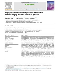 High performance tubular protonic ceramic fuel cells via highly-scalable extrusion process - eBook PDF