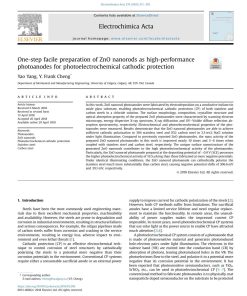 One-step facile preparation of ZnO nanorods as high-performance photoanodes for photoelectrochemical cathodic protection - eBook PDF