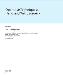 Operative Techniques : Hand and Wrist Surgery 3rd. Edition Chung - eBook PDF