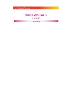 Programming in ANSI C 6th Edition E. Balagurusamy - eBook PDF