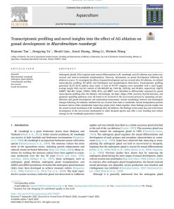 Transcriptomic profiling and novel insights into the effect of AG ablation on gonad development in Macrobrachium rosenbergii - eBook PDF